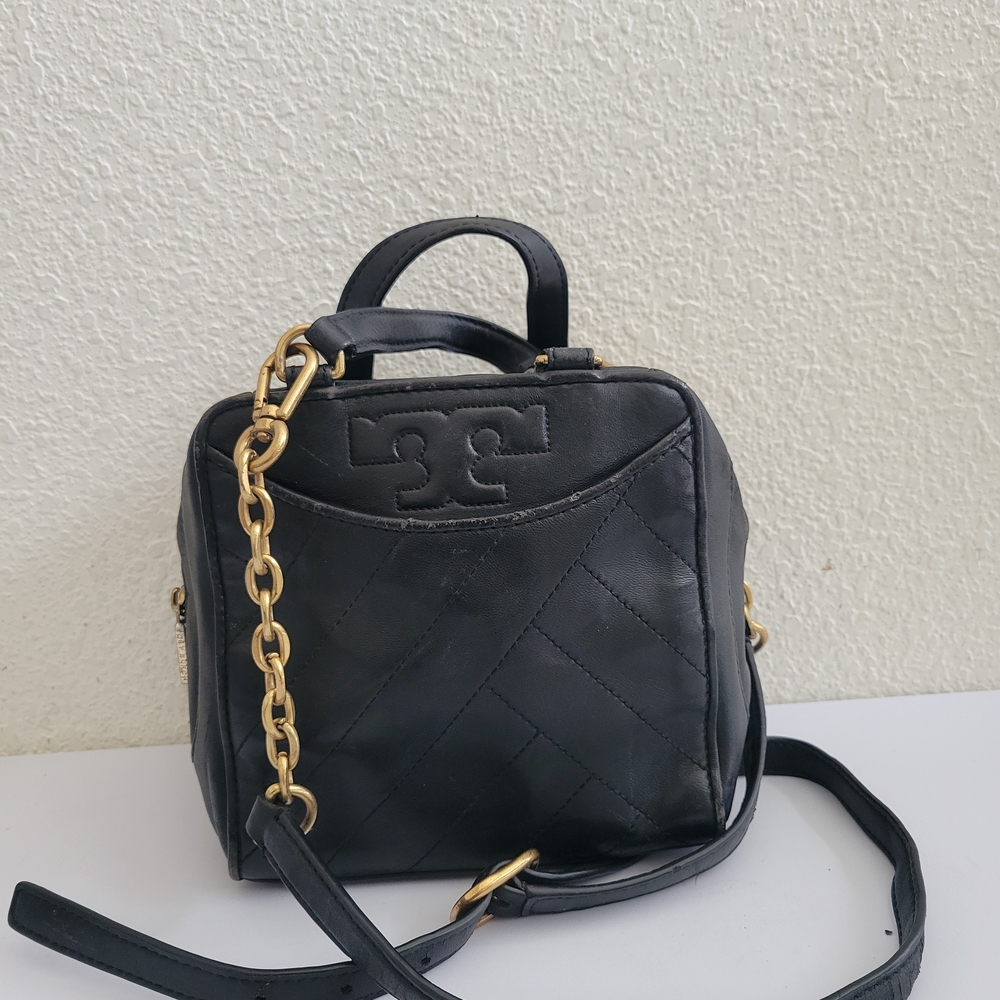 Tory Burch Black Mini Bag with Gold Chain